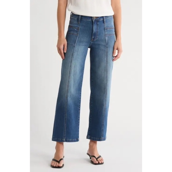 Kut From The Kloth Meg Wide Leg Jeans Women’s Size 10 Blue High Rise Crop - Picture 1 of 9